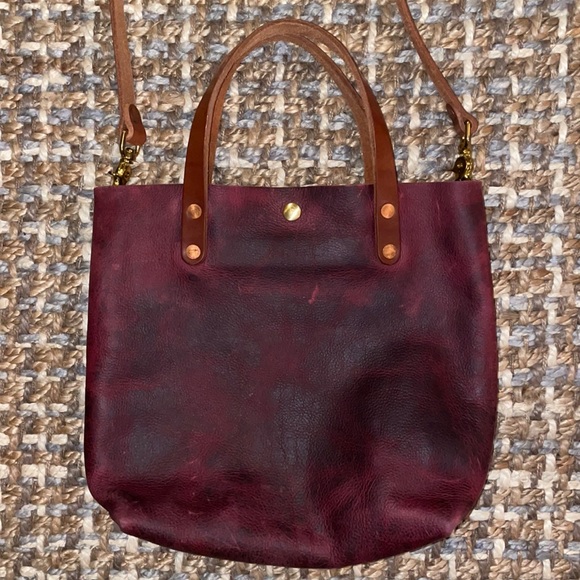 KMM & Co leather mini tote with crossbody strap